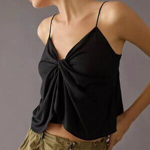 NWT By Anthropologie Twist Cami Tank Black Small
